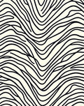 Bold Black Organic Wave Pattern Rug
