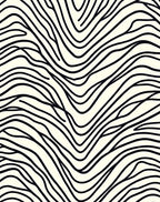 Bold Black Organic Wave Pattern Rug