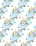 Birds and Blue Peony Floral Pattern Rug