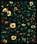 Dark Floral Botanical Garden Style Rug