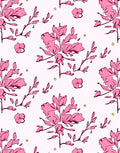 Pink Floral Botanical Pattern Rug