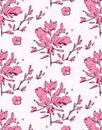 Pink Floral Botanical Pattern Rug
