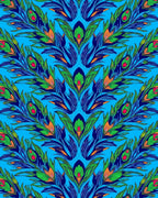 Vibrant Tribal Feather Pattern Design Rug