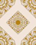 Golden Sunburst Mandala Pattern Rug