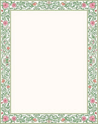 Vintage Floral Swirls Garden Border Rug