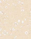 Delicate Floral Swirls Beige Pattern Rug