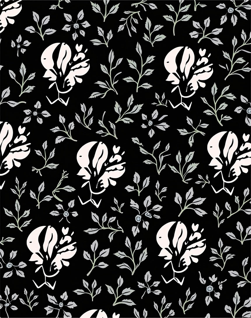 Ornate Floral Vine Pattern Rug