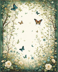 Garden Butterflies and Floral Vines Rug
