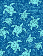 Oceanic Sea Turtle Pattern Design Rug