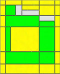 Bright Yellow Green Abstract Block Design Rug