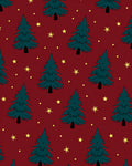 Festive Green Trees Yellow Stars Rug