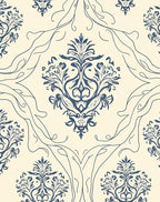 Classic Damask Floral Swirls Design Rug