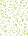 Delicate Green Floral Vine Pattern Rug