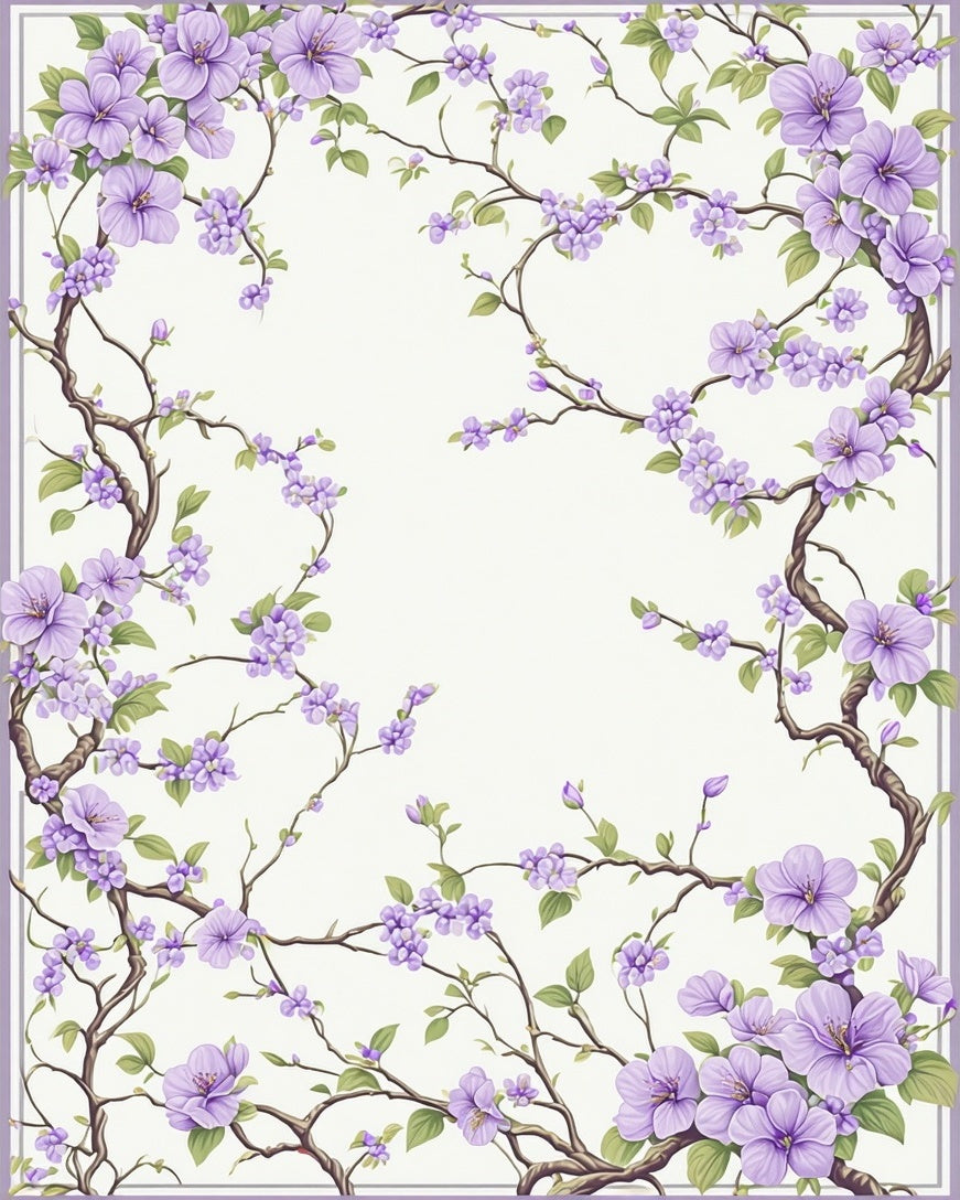 Delicate Lilac Blossom Branches Rug