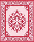 Ornate Red Floral Medallion Pattern Rug