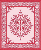 Ornate Red Floral Medallion Pattern Rug