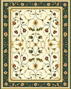 Luxe Floral Vine Cream Green Rug