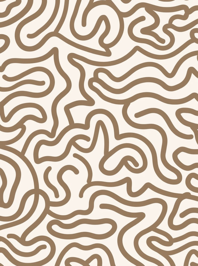 Abstract Wavy Line Art Pattern Rug