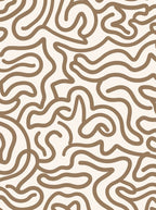 Abstract Wavy Line Art Pattern Rug