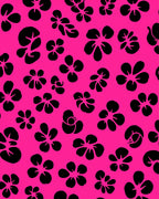 Bold Black Floral Design Rug
