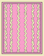 Pink Yellow Abstract Geometric Pattern Rug