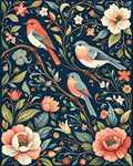 Birds And Blossoms Nature Pattern Rug