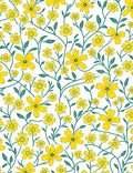 Yellow Floral Vines Pattern Rug