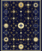 Celestial Geometric Starburst Pattern Rug