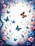 Whimsical Fluttering Butterflies Floral Delight Rug