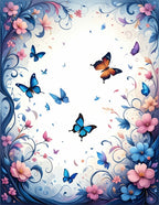 Whimsical Fluttering Butterflies Floral Delight Rug