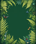 Fern and Butterfly Forest Pattern Rug