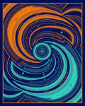 Energetic Swirl Nebula with Stars Rug