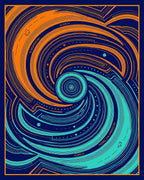 Energetic Swirl Nebula with Stars Rug