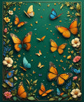 Fluttering Butterfly Garden Design Elements Rug