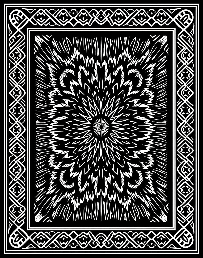 Intricate Starburst Mandala Pattern Rug
