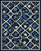 Lattice Garden Floral Patterned Rug
