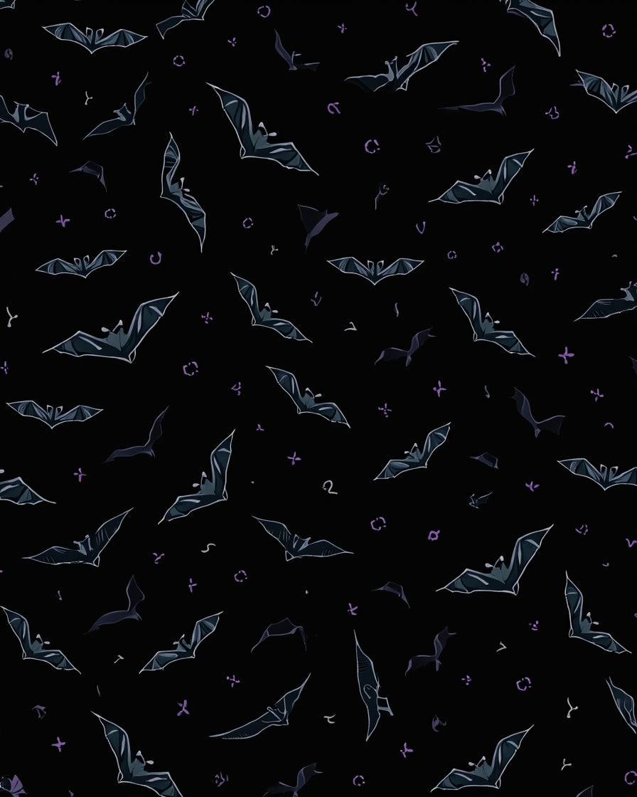 Dark Bat Pattern Print Rug