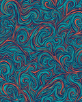 Teal Orange Swirl Vintage Pattern Rug