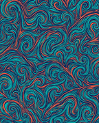 Teal Orange Swirl Vintage Pattern Rug