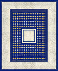 Classic Blue Gold Geometric Tile Rug