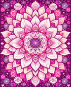 Vibrant Pink Mandala Floral Pattern Rug
