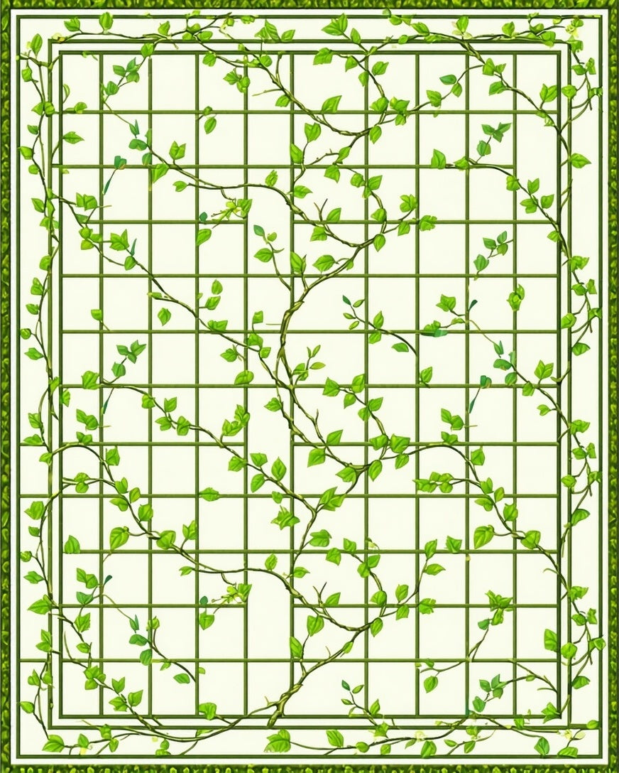Green Vine Lattice Decorative Rug