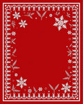Crimson Snowflake Winter Garden Rug