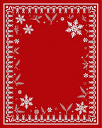 Crimson Snowflake Winter Garden Rug