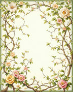 Whimsical Blossom Vine Pattern Rug