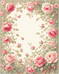 Soft Pink Rose Garden Pattern Rug