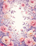 Soft Pink Floral Vine Pattern Rug