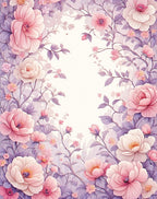 Soft Pink Floral Vine Pattern Rug