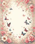 Floral Butterfly Garden Vintage Design Rug
