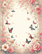 Floral Butterfly Garden Vintage Design Rug